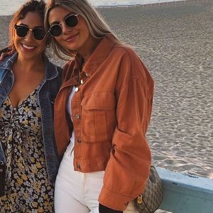 Coral denim jacket size medium top shop